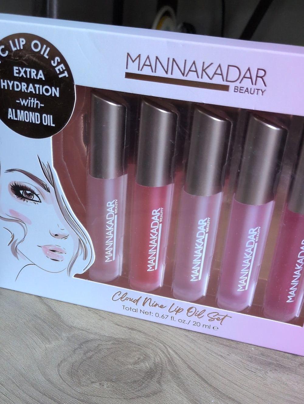 Manna Kadar Cloud Nine Lip Oil Set - Extra Hydration With Almond Oil Qty 5